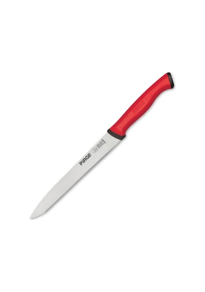 Pirge Duo Sebze Bıçağı Dişli Sivri 13,5 Cm Kırmızı Saplı 34049 Siyah