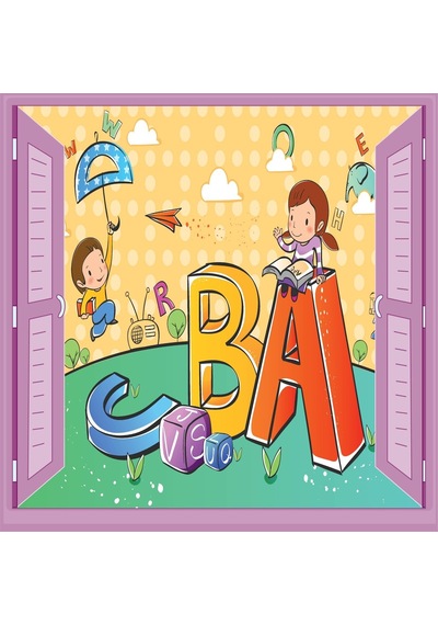 Çocuk Odası Bebek Odası Pencere Poster Duvar Kağıdı Abc