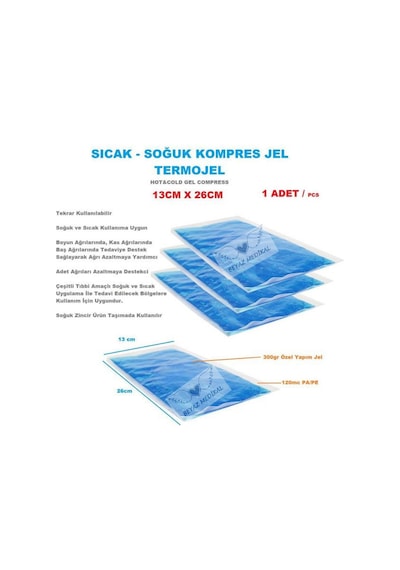 Sıcak Soğuk Kompress Termo Jel 13x26 10 Adet