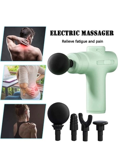 Intellıgent Massage Gun Jx-205, Masaj Tabancası, Masaj Aleti Açık Yeşil