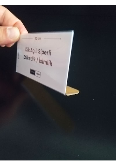 10 Adet Pvc Etiketlik 10 x 5 CM Raf Önü Siperli Ürün İsimlik Fiyatlık