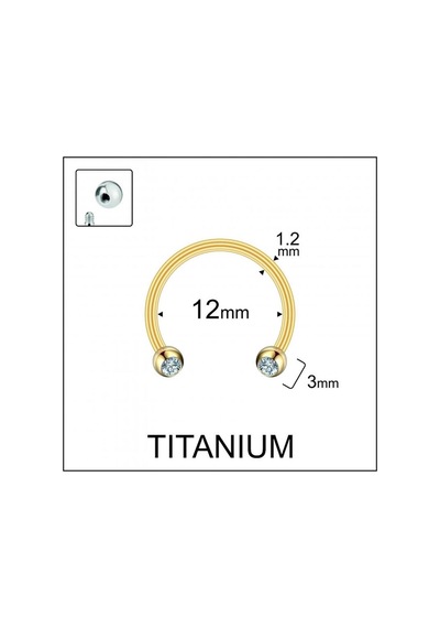 %100 G23 Titanyum Çift Taş Kristal Top 3mm X 12mm X 1.2mm Titanyum Halka Piercing Rose Gold