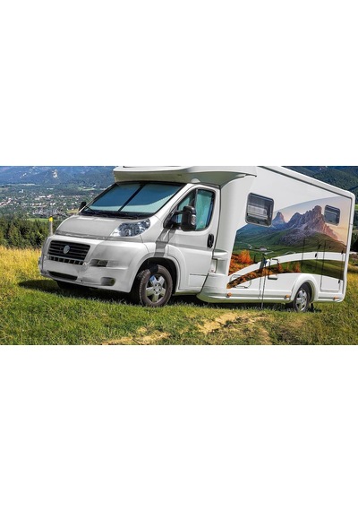 Karavan Dağ Manzarası Sticker Etiket