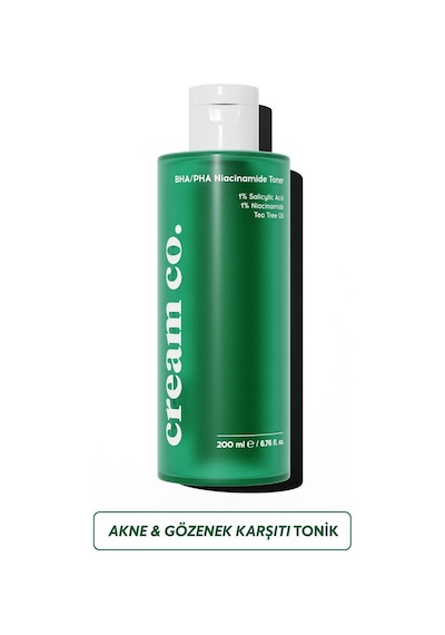 Cream Co. Akne & Siyah Nokta Karşıtı Arındırıcı Nazik Tonik BHA/PHA Niacinamide Toner 150 ML