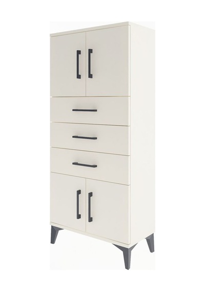 Arges Dolap Tek Raflı 3 Çekmeceli 4 Kapaklı 60x30x134 Aytaşı-... Aytaşı