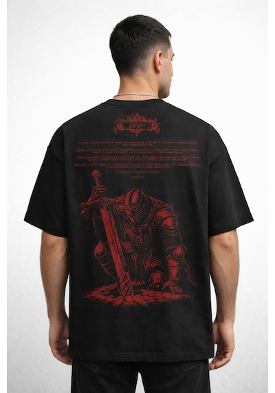 Yolo Street Oversize Siyah Tişört Kırmızı Şövalye Baskılı %100 Pamuk Unisex Streetwear Siyah11 Yolo Street Oversize Siyah Tişört Kırmızı Şövalye Baskılı %100 Pamuk Unisex Streetwear Siyah11