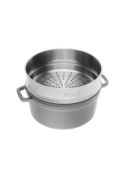 Staub La Cocotte Döküm Tencere Buharlı Pişirici ile Grafit Gri