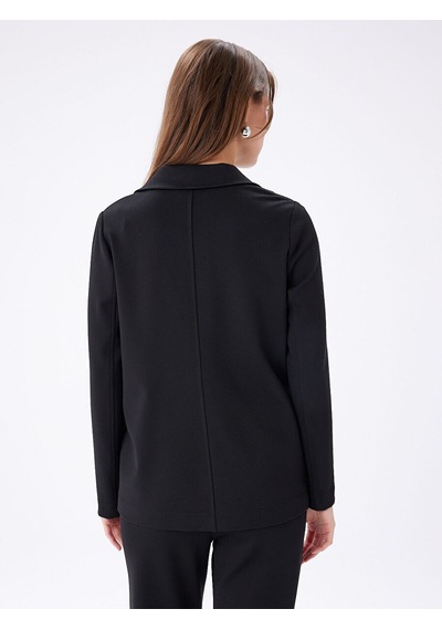 Faik Sönmez İğne Ve Broş Detaylı Örme Blazer Ceket W27ckt019 Uw27ckt01910 Siyah