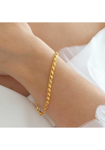 Altınbeyı 14 Ayar Altın Pullu Halep Bileklik 4mm 19cm 3 Gram Çok Renkli