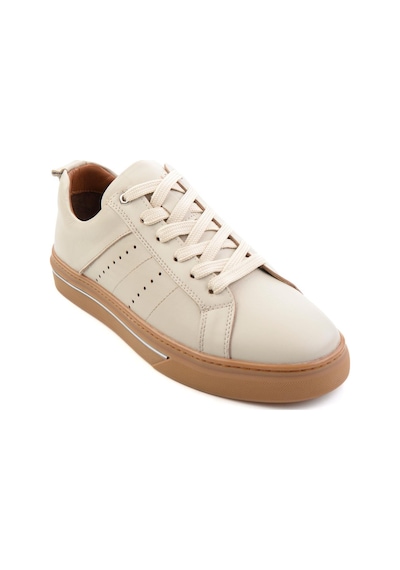 Bambi Bej Hakiki Deri Erkek Sneaker E01082009503