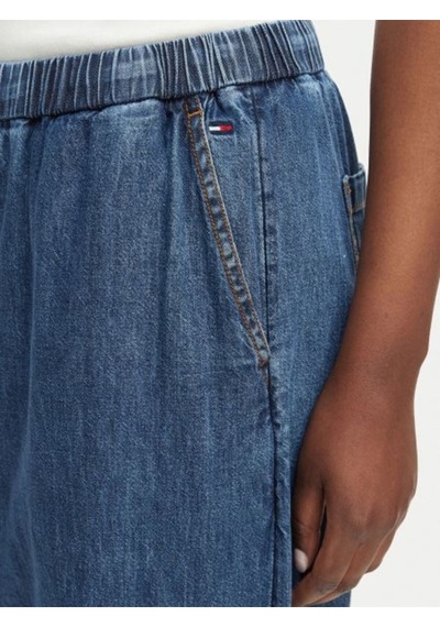 Tommy Hilfiger Mavi Denim Logolu Kadın Pantolon-15584 Mavı