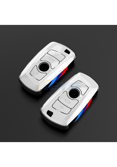 Bmw Uyumlu Anahtarlık Beyaz Şık Tasarım Kumanda Kabı Bmw Uyumlu Keychain White