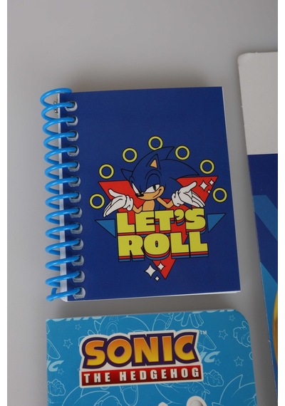 X Dekomus Lisanslı Sonic Çizgisiz Mini Bloknot,uçlu Kalem,silgi,uç Ve Cep Defteri Seti Diğer