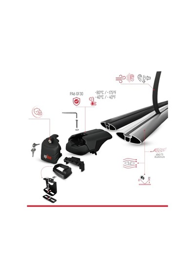 İpqi Renault Express 2021-2025 Arası İle Uyumlu Ace-3 Ara Atkı Tavan Barı Siyah 2 Adet