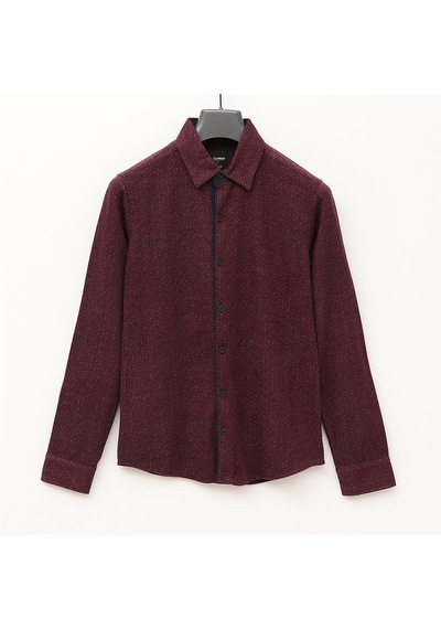 Erkek Şardonsuz Uzun Kol İnce Gömlek - Djg-1003 - Bordo Bordo