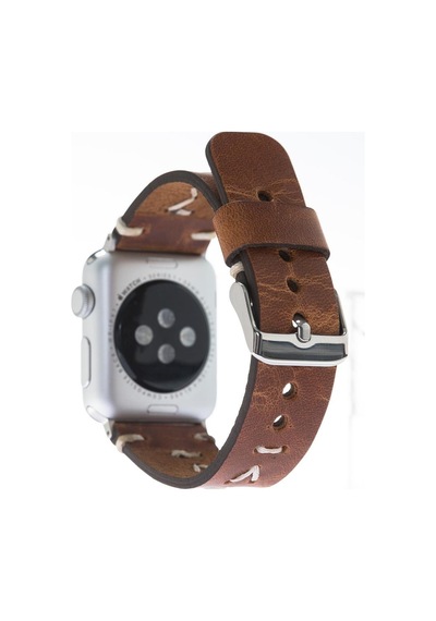 Bouletta Apple Uyumlu  Watch Deri Kordon 42-44-45 MM Saraç Tan
