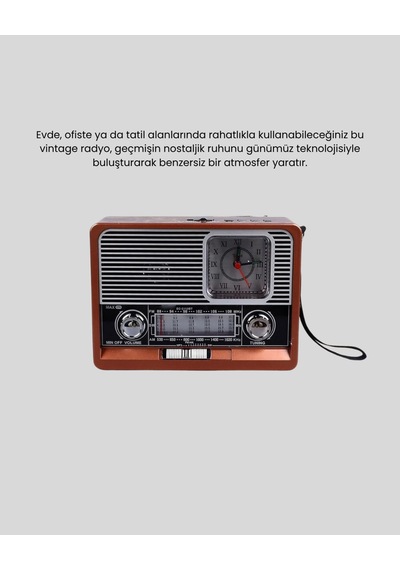Nostaljik Radyo Şık Dekoratif Tasarım Ve Güvenli