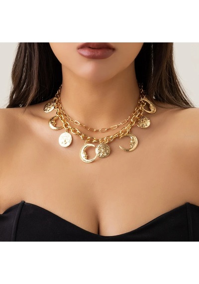 Girift Vintage Ylena 2'li Katmanlı Kolye Gold