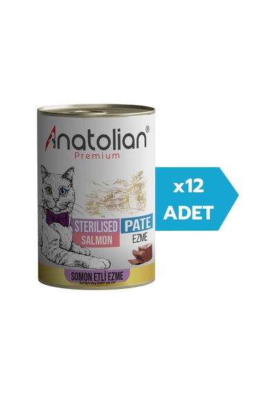 Anatolian Premium Sterilised Salmon Pate Kısırlaştırılmış Ezme Kedi Konservesi 12 x 400 G