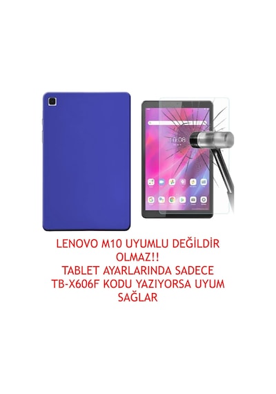 Trendsshop Tab M10 Fhd Plus 10.3 Tb-x606 X606f Silikon Kılıf + Ekran Koruyucu Mavi