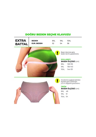 Alya Underwear Kadın Extra Battal Külot - 5 Adet Beyaz 8xl, 9xl, 10xl Çok Renkli P20
