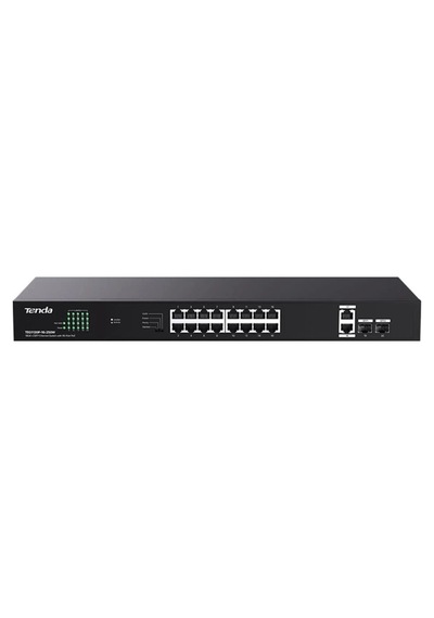Tenda Teg1120p-16-250w 16 Port Poe+ 10-100-1000 2 Port Uplink + 2 Port Sfp Switch Çelik Kasa Kdo