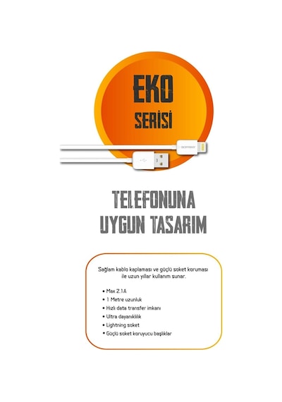 Soffany Uc-631 Hızlı Şarj Kablosu Lıghtnıng 2.1
