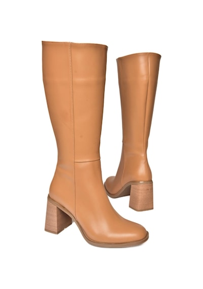 Fox Shoes R518101409 Taba Kalın Topuklu Kadın Çizme Taba