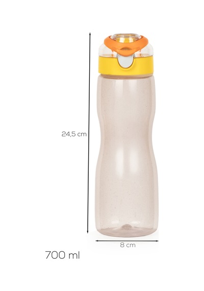 Porsima 911037-3 Bpa Free Motivasyon Sporcu Su Matarası Suluk 0,7lt Su Şişesi Turuncu