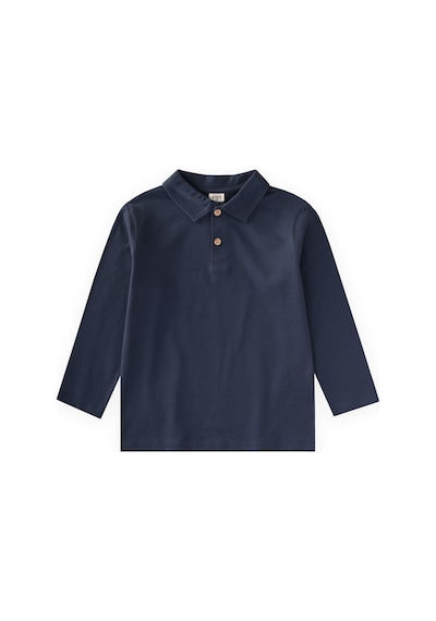 Cigit Polo Yaka Uzun Kollu T-shirt 5-12 Yaş Lacivert