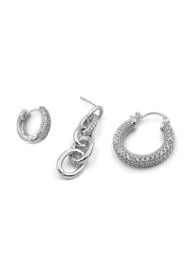 3'lü Halka Küpe - Gümüş Çok Renkli 31421687