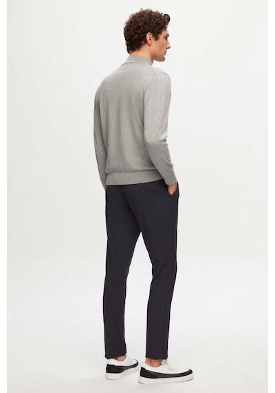 D's Damat Ds Damat Slim Fit Antrasit Beli Lastikli Bağcıklı Fermuarlı Likralı Rahat Jogger Pantolon 2HC03ORTJGR01 Antrasit