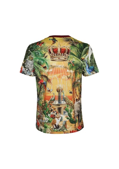 Dolce & Gabbana Dolce&Gabbana Reggello Outlet Jungle Print T-shirt G8KBATHH7YP Çok Renkli
