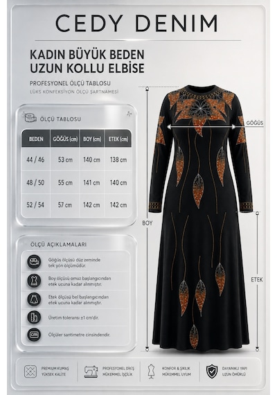 Cedy Denim Cedy Denım-kadın Premium Viskon Taş Detaylı Likralı Uzun Kollu Özel Gün Elbisesi M1 Siyah Cedy Denim Cedy Denım-kadın Premium Viskon Taş Detaylı Likralı Uzun Kollu Özel Gün Elbisesi M1 Siyah