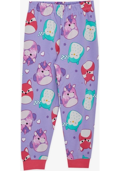 Breeze Kız Çocuk Pijama Takımı Sevimli Hayvancıklar Desenli 1-4 Yaş, Lila-lila Lila