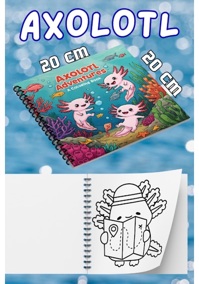 Cozy Axolotls Aksolotlar Bold And Easy 20 X 20 Cm Büyük Boyama Kitabı