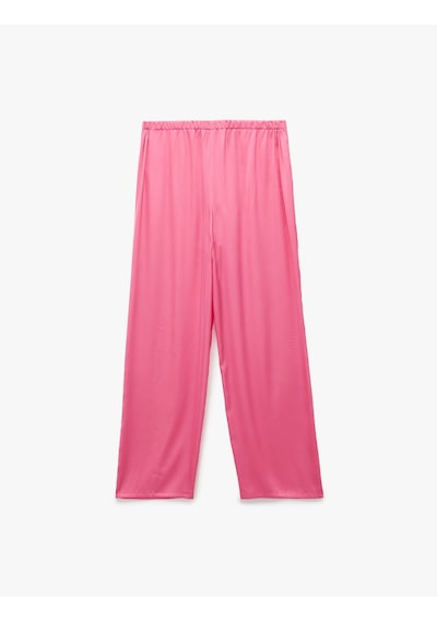 Koton Uzun Rahat Kalıp Kalpli Saten Pijama Altı Fuşya 6wlk50035mw Fuşya