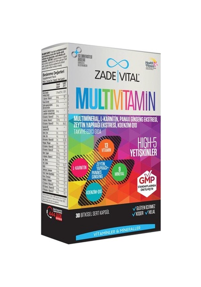 Zade Vital Multivitamin Takviye Edici Gıda 30 Bitkisel   Kapsül