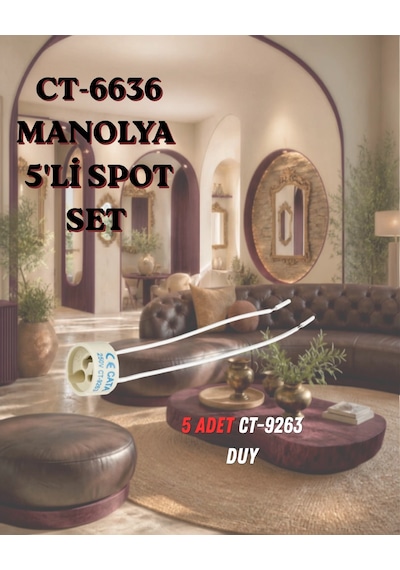 Cata Manolya Spot Set 5 Adet Ct-6636 Spot+ 5 Adet Ct-4215 Günışığı+ 5 Adet Ct-9263 Duy Rose