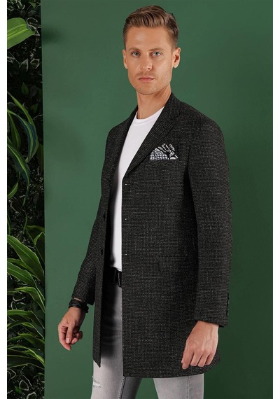 Efor Uzun 01 Slim Fit Siyah Spor Ceket Siyah