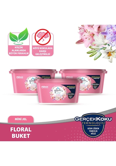 Glade Mini Jel Oda Kokusu Floral Buket 3'lü Set