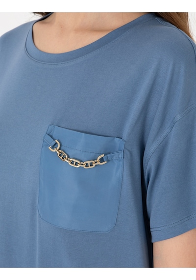 Pierre Cardin Kadın İndigo Tişört 50301456-vr028 Indigo