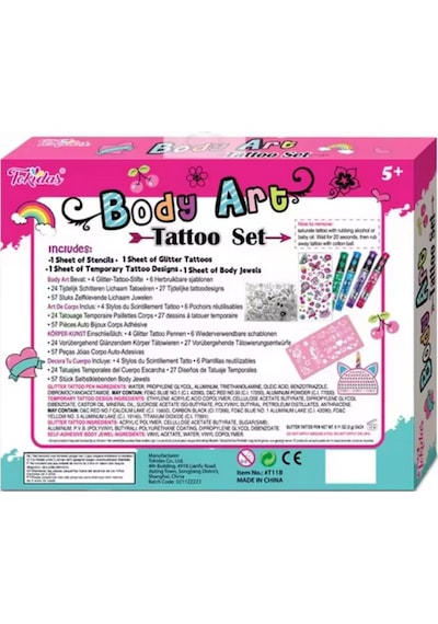 Tokidas Body Art Tattoo Set - Vücut Dövme Sanatı Seti T11b
