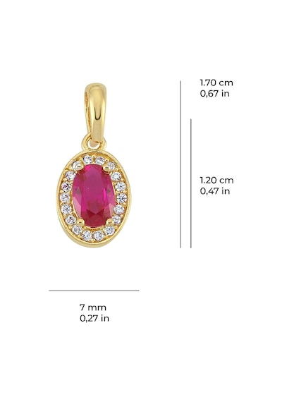 Goldkupe 14 Ayar Altın Yakut Taşlı Kolye Ucu 0,77 Gr-3417