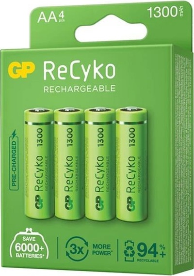 Gp Recyko 1300 Nı-mh R6 Şarjlı Aa 4'lü Kalem Pil