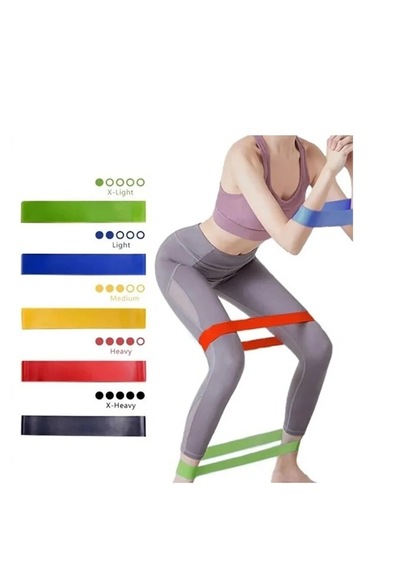 5 Farklı Direnç Egzersiz Direnç Lastiği Pilates Bandı Spor Lastiği Çok Renkli