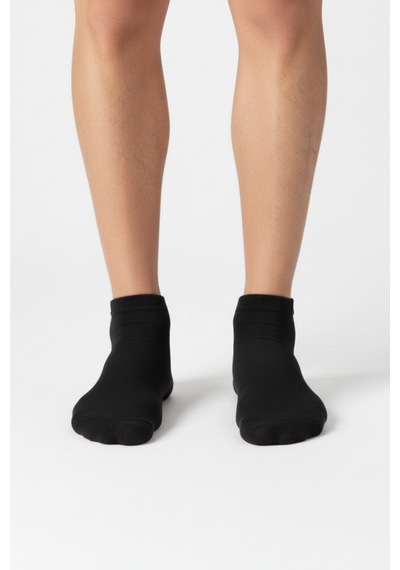 Allunique Coolmax Siyah Yarım Havlu Dikişsiz Unisex Patik Spor Çorabı Siyah