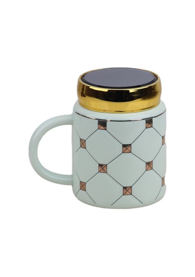 Ekose Tasarımlı Aynalı Kapaklı Sıcak Tutan Kupa Bardak Fincan Mug Mini Motivasyon Termos 450 Ml. 001