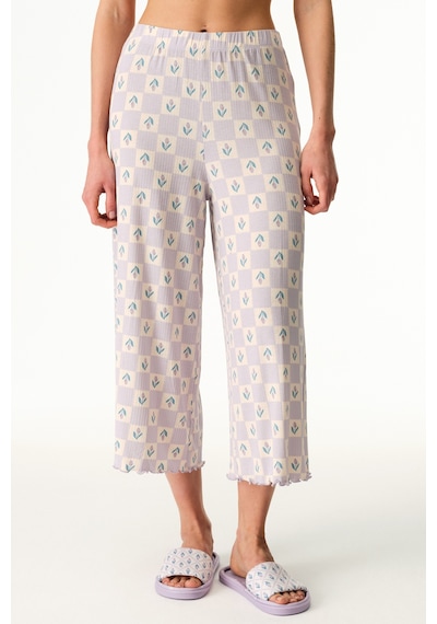 Penti Lila Ella Desenli Kapri Pijama Altı