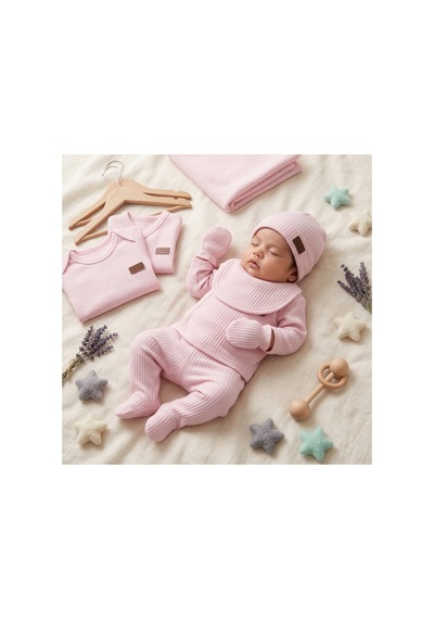 Bambık İmajbebe Raporlu Bebek Hastane Çıkışı Seti 7'li Pembe Pembe